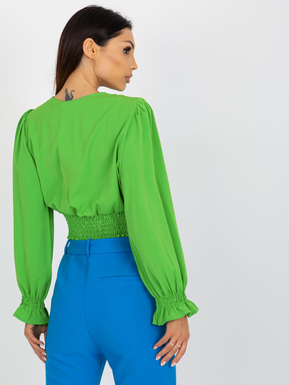 Blouse met Pofmouwen – Lichtgroen
