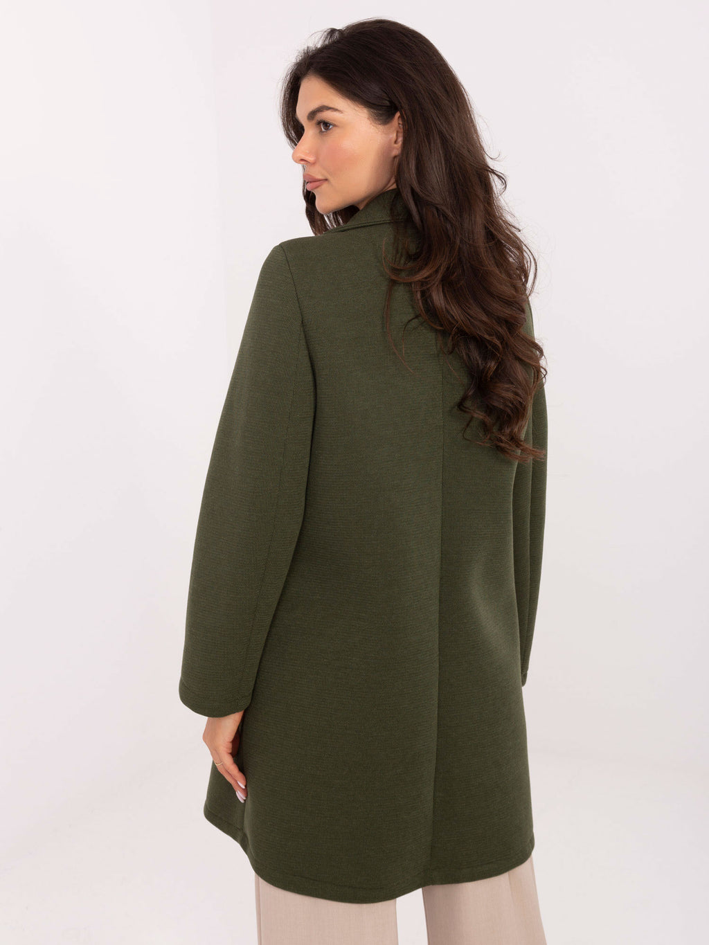 Elegante Damesjas met Broche – Khaki
