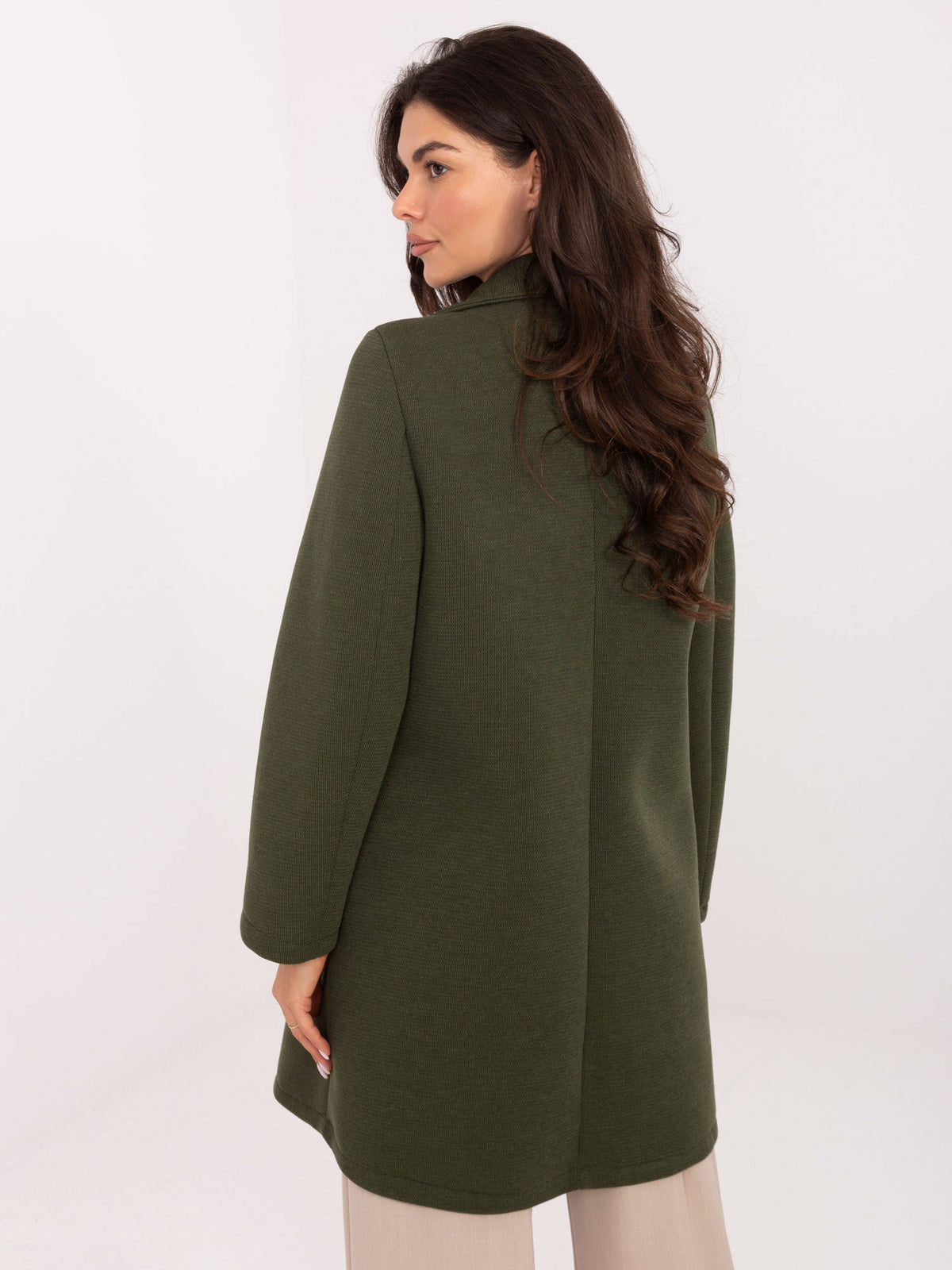 Elegante Damesjas met Broche – Khaki