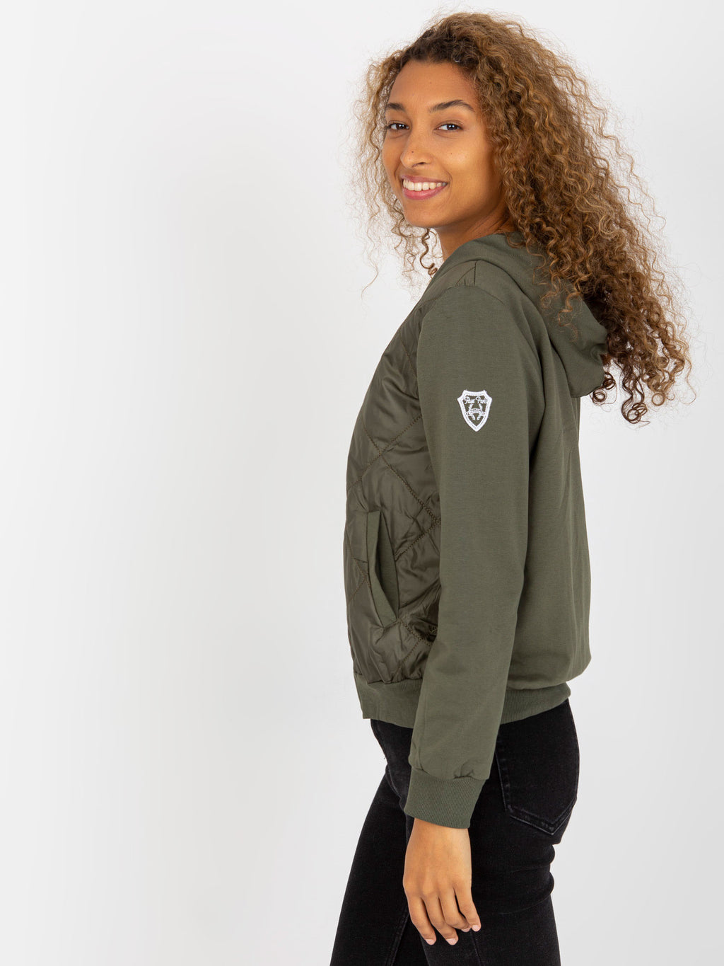 Gewatteerde Bomber Hoodie – Khaki