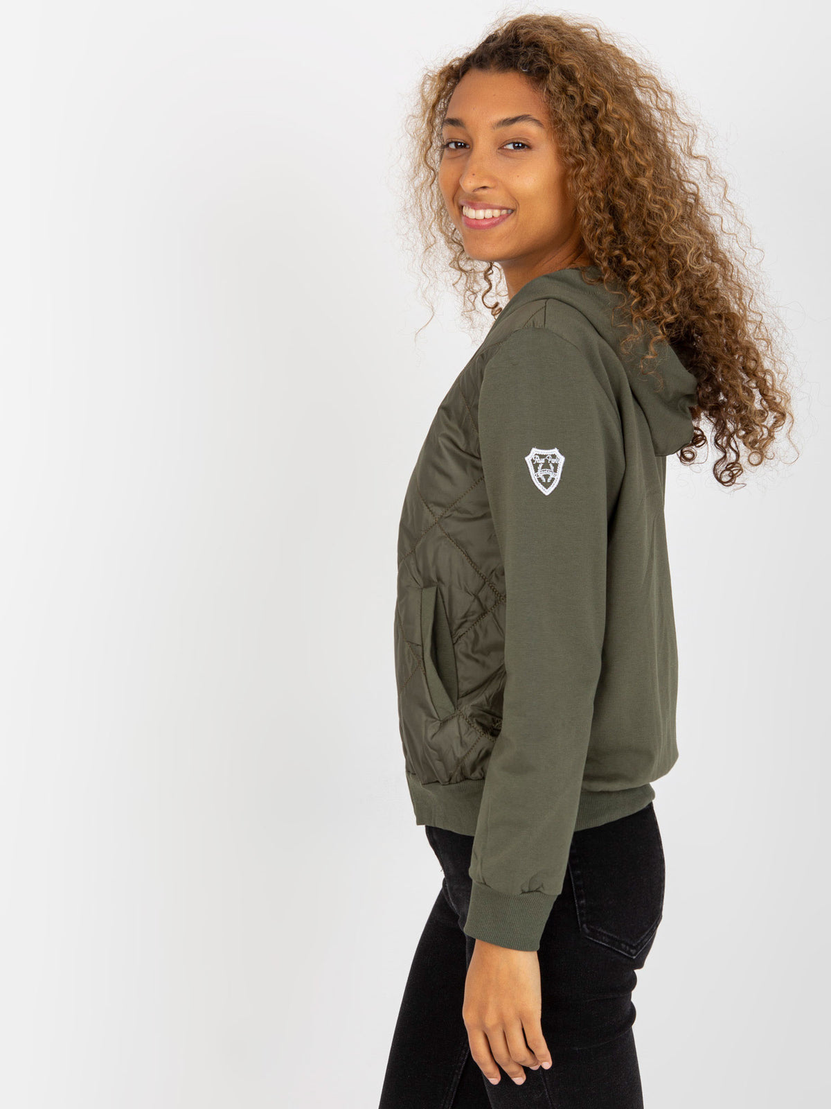Gewatteerde Bomber Hoodie – Khaki