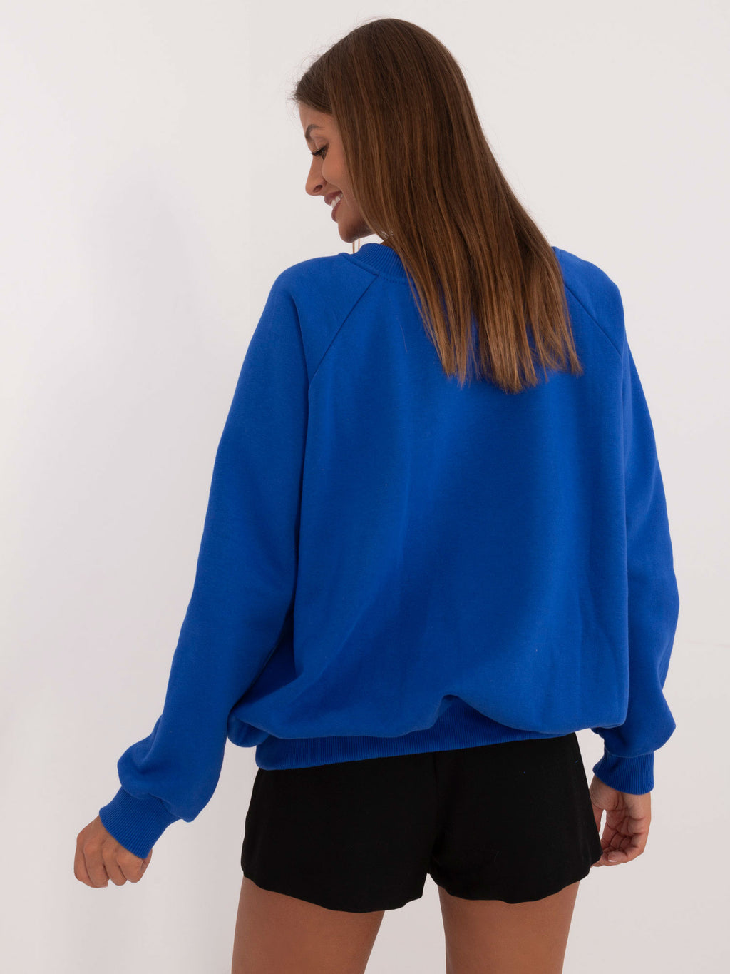 Oversized Sweater met Borduursel – Kobaltblauw