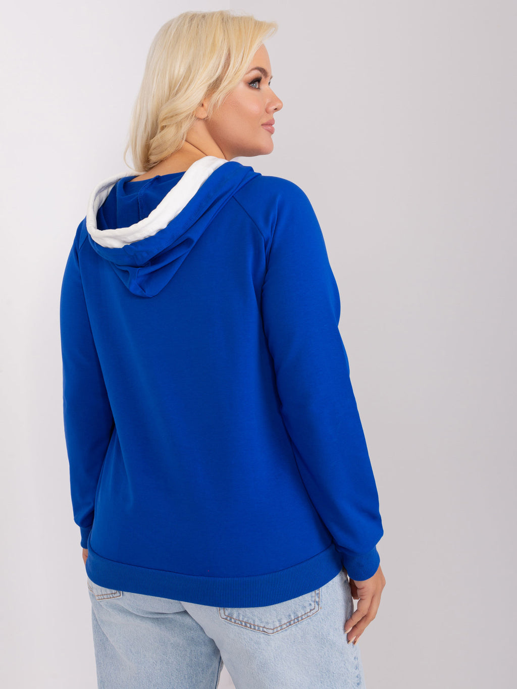 Basic Plus Size Hoodie – Kobaltblauw
