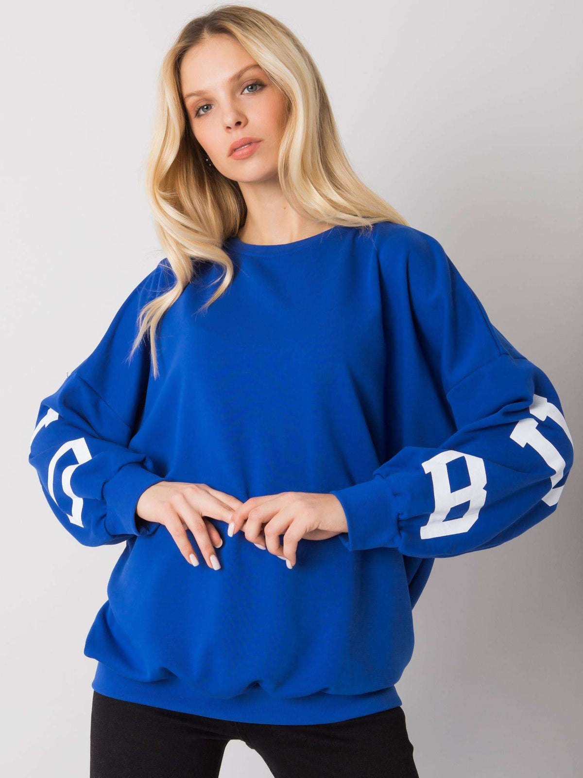 Brooke Sweater met Print – Kobaltblauw