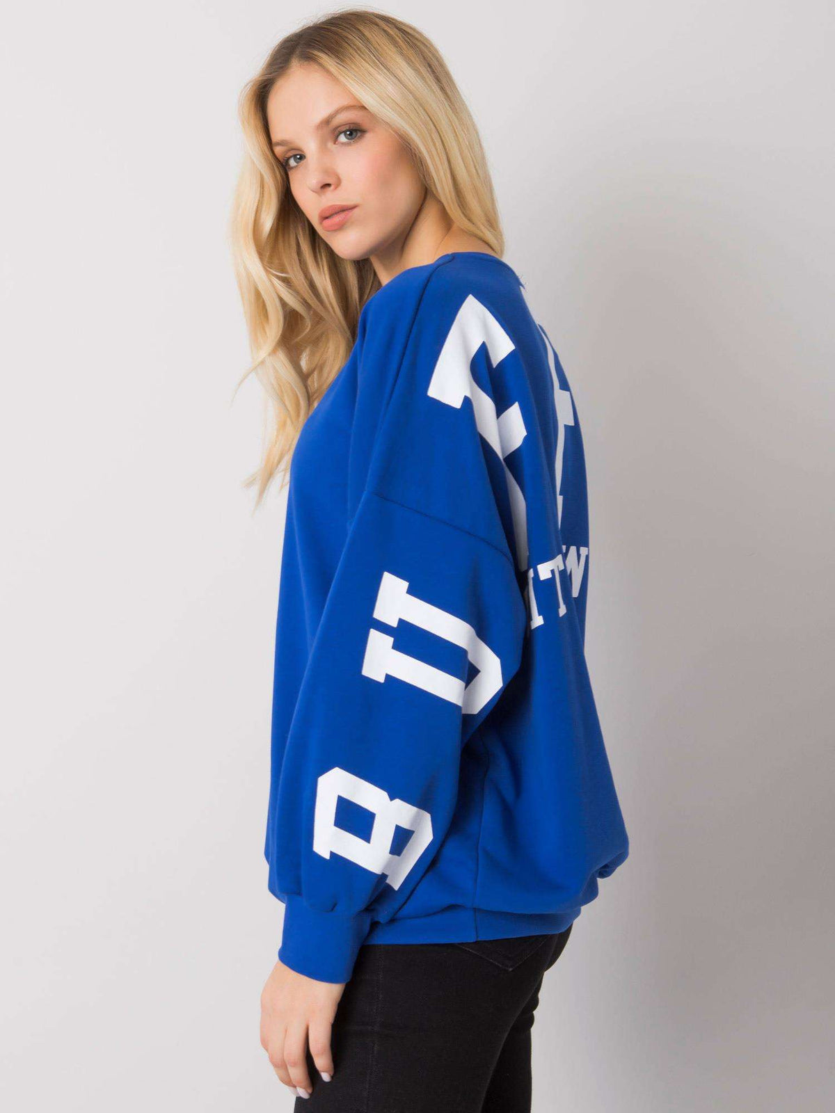 Brooke Sweater met Print – Kobaltblauw