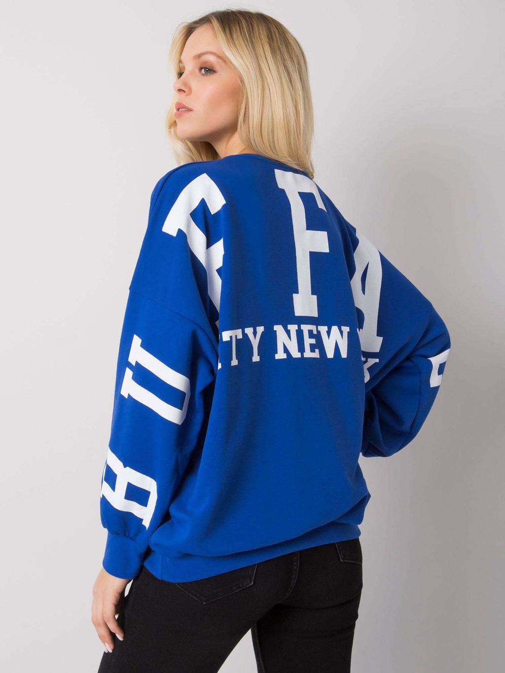 Brooke Sweater met Print – Kobaltblauw