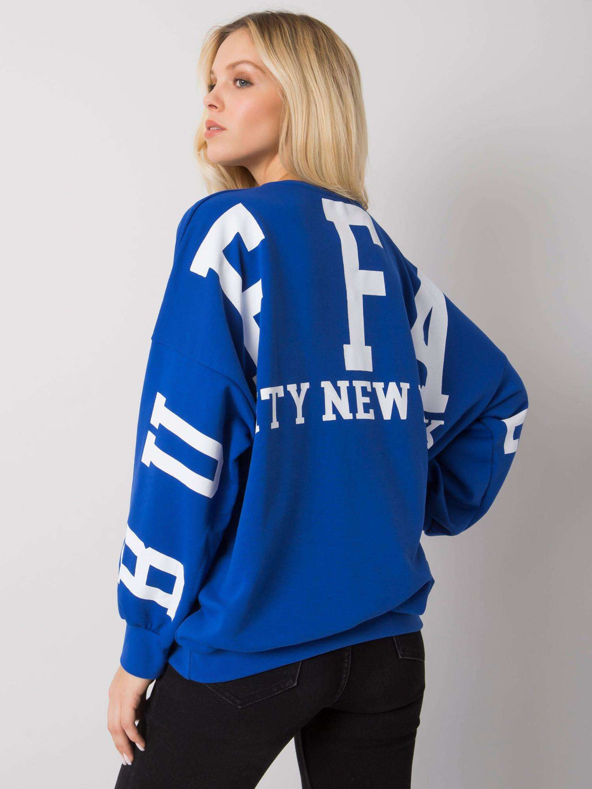 Brooke Sweater met Print – Kobaltblauw