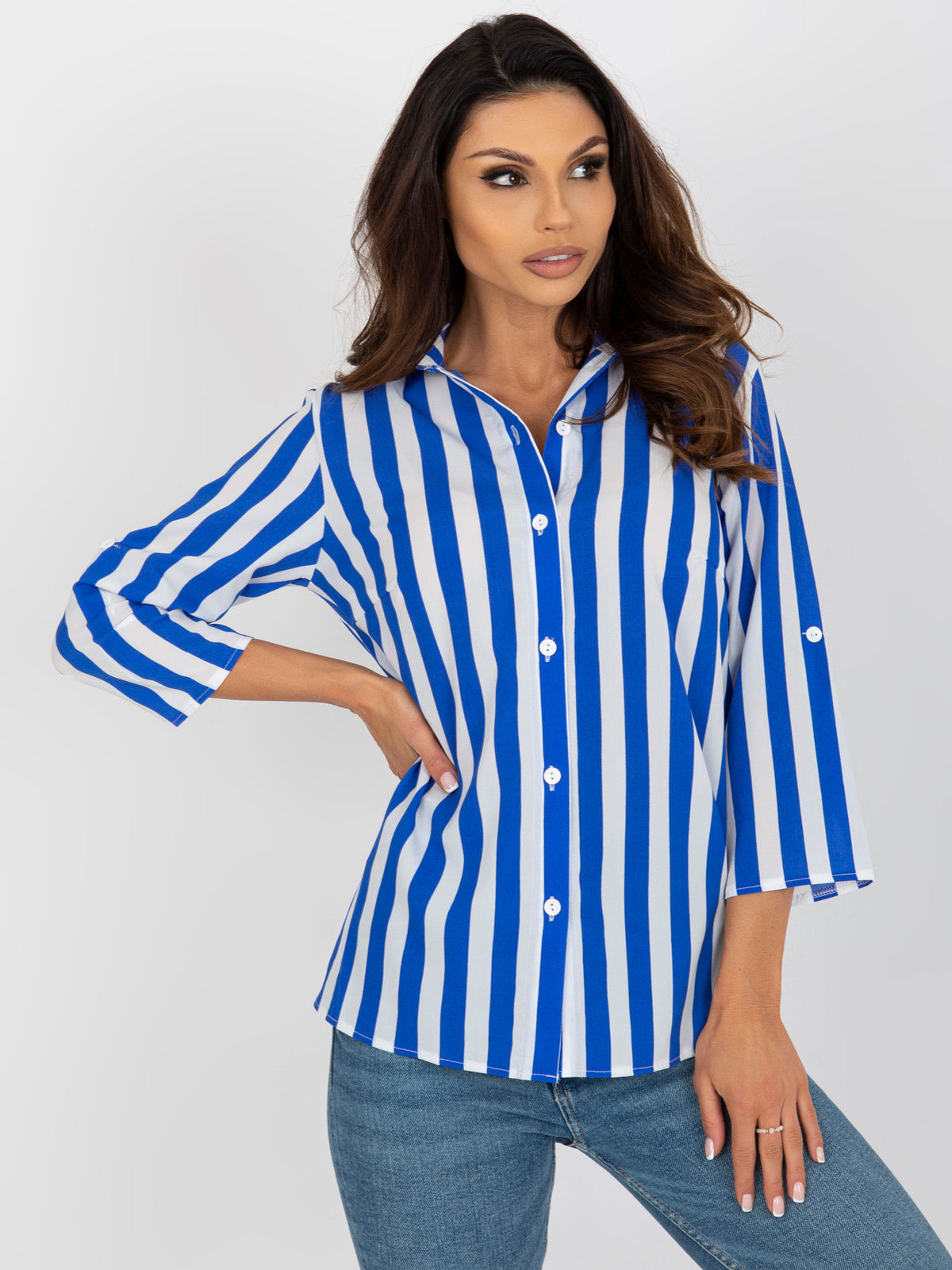 Gestreepte Blouse – Blauw/Wit