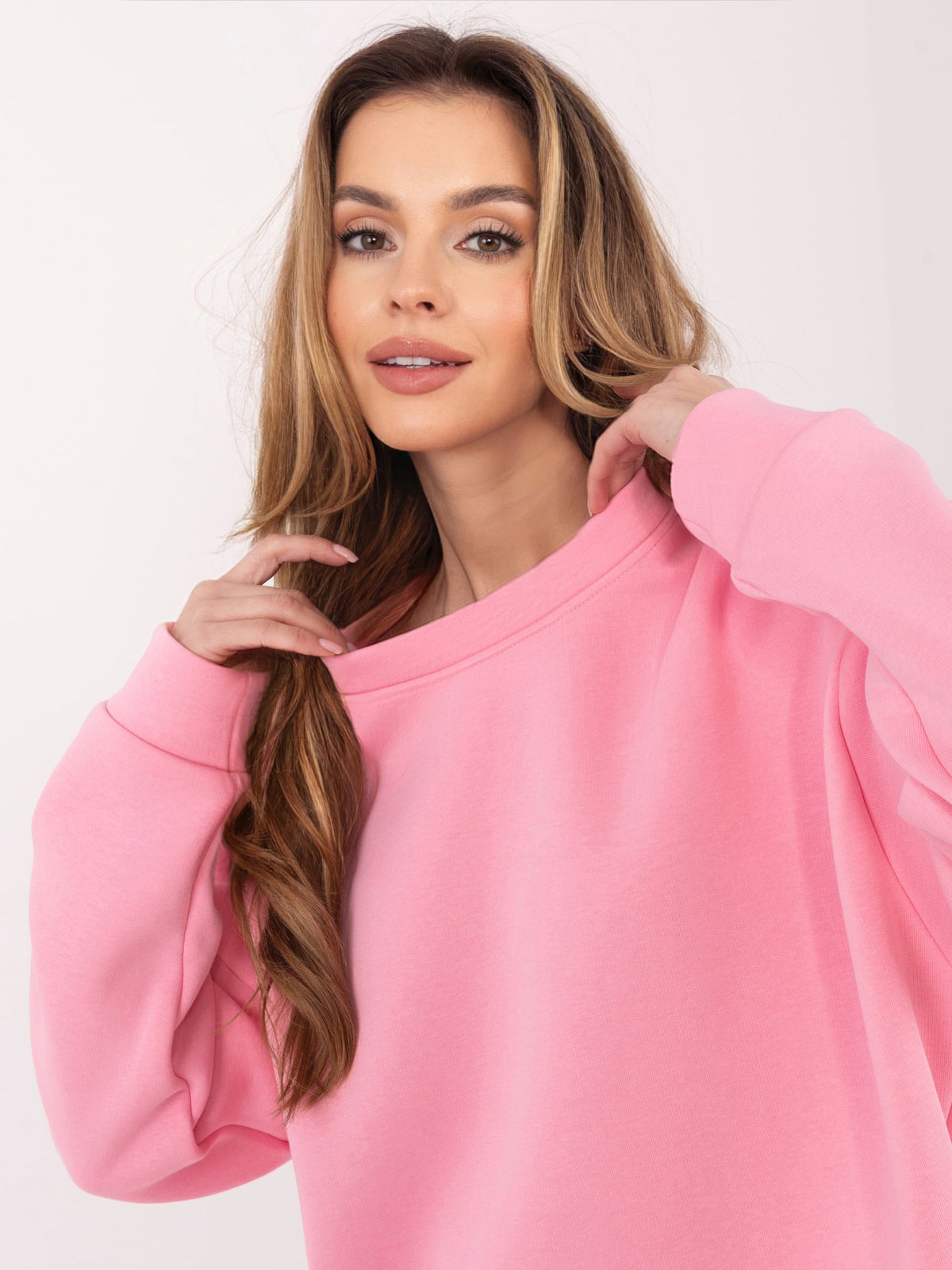 Oversized Sweater zonder Capuchon – Lichtroze