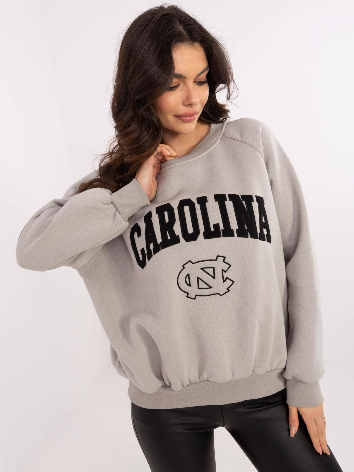 Oversized Sweater met Borduursel – Grijs