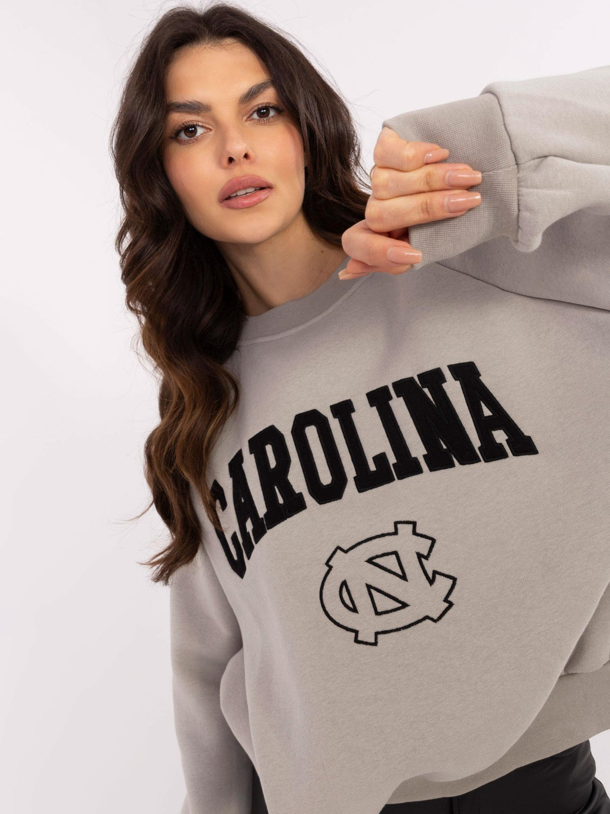 Oversized Sweater met Borduursel – Grijs