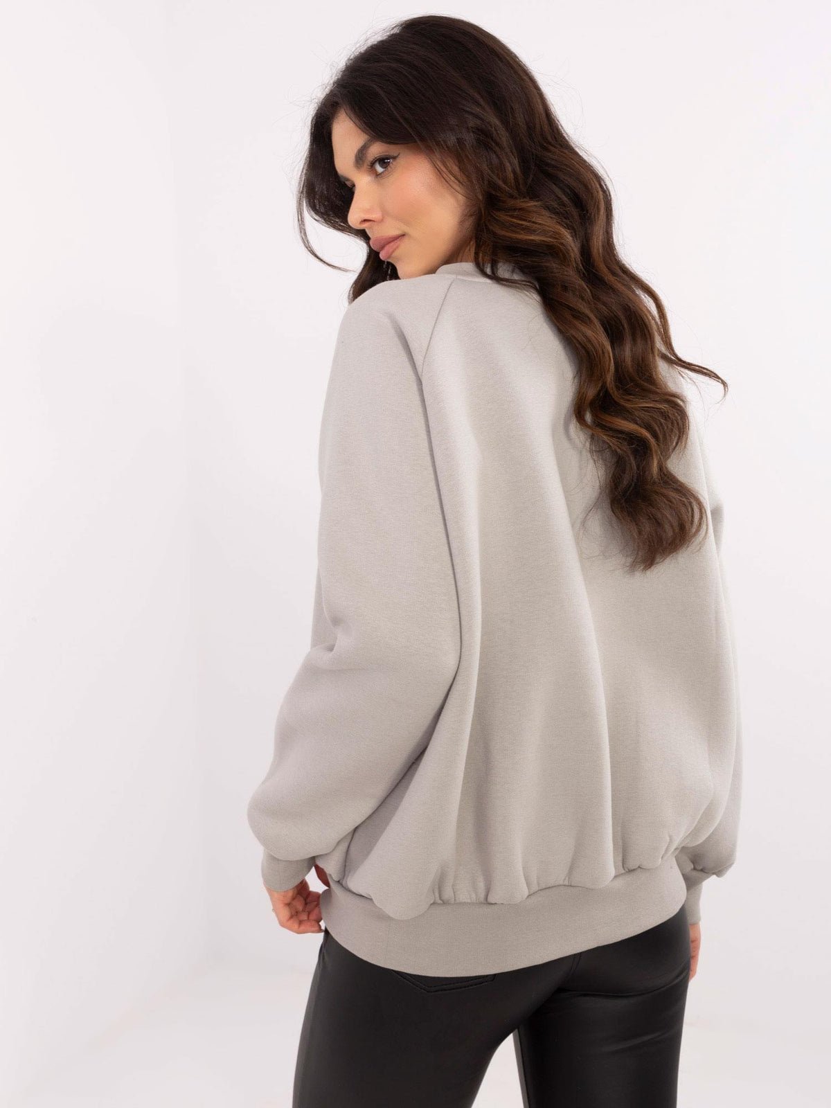 Oversized Sweater met Borduursel – Grijs