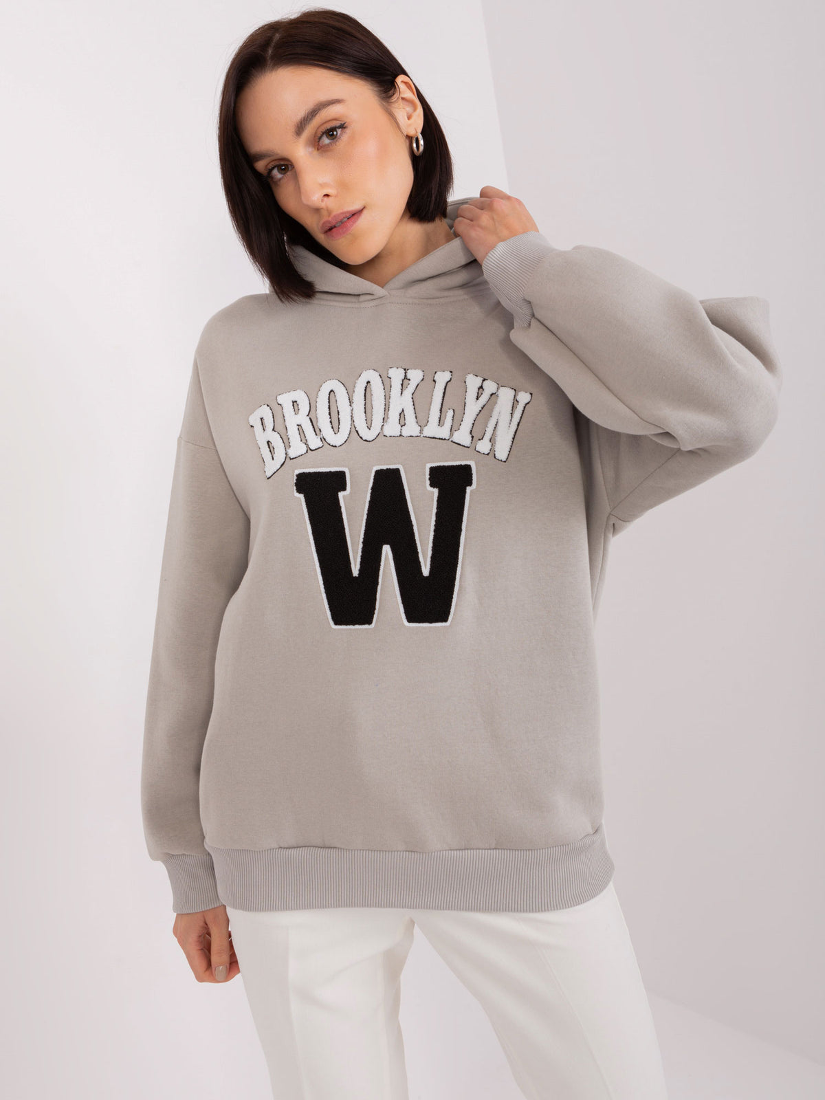 Hoodie met Patches – Grijs
