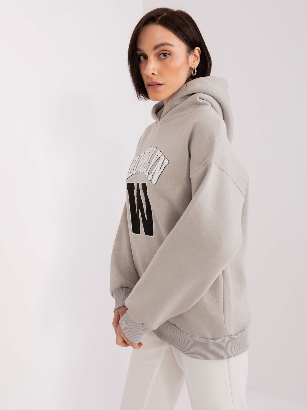 Hoodie met Patches – Grijs