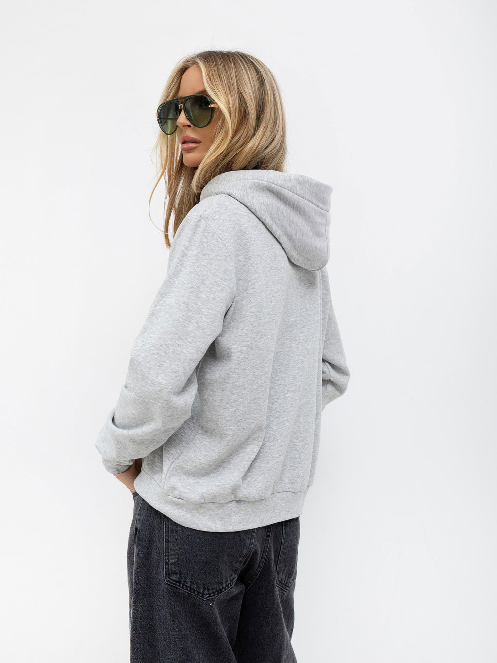 Basic Hoodie met Rits – Grijs Gemêleerd