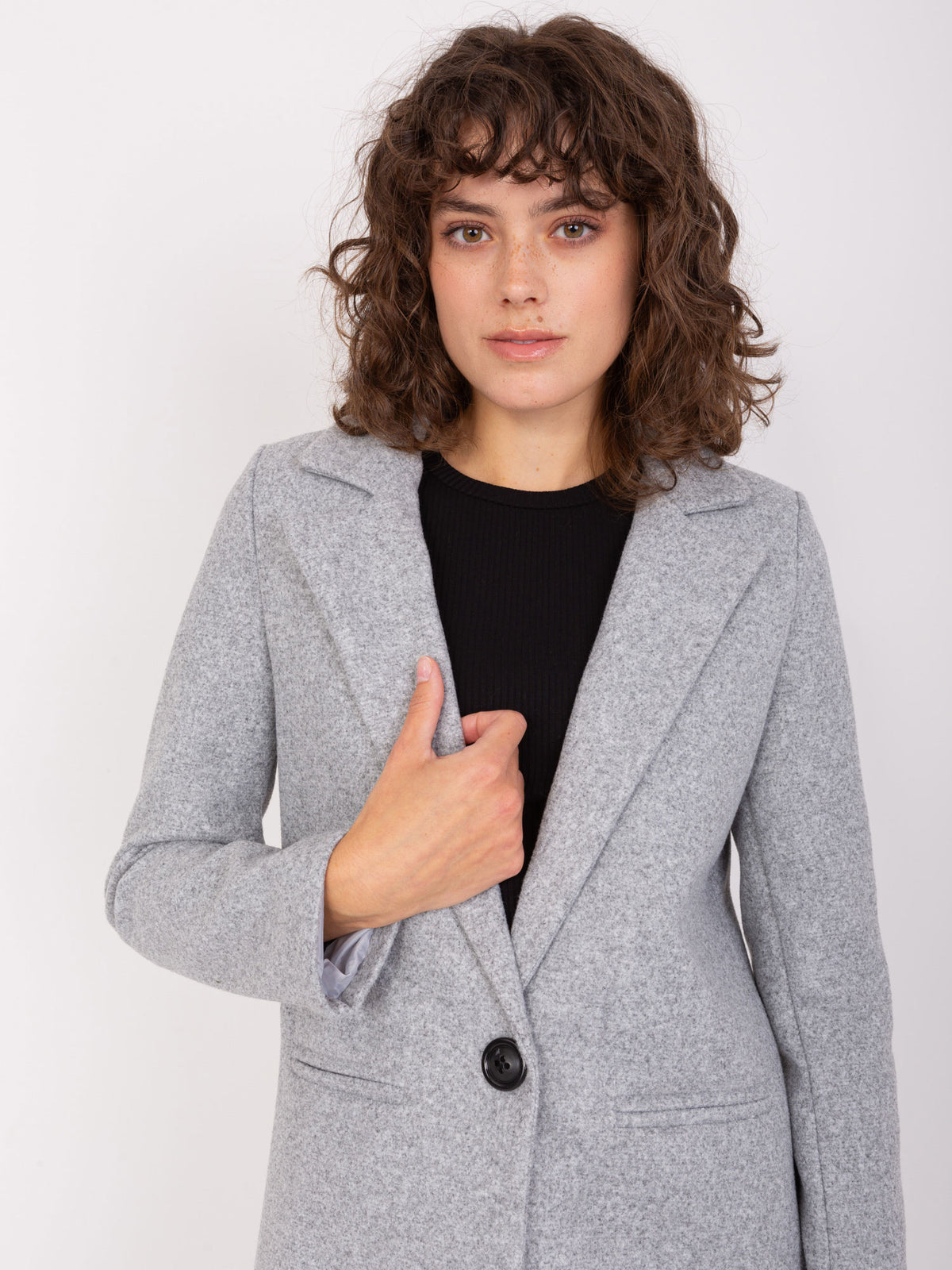 Klassieke Mantel met Revers – Grijs