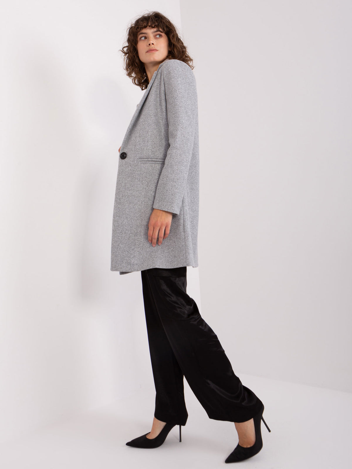 Klassieke Mantel met Revers – Grijs