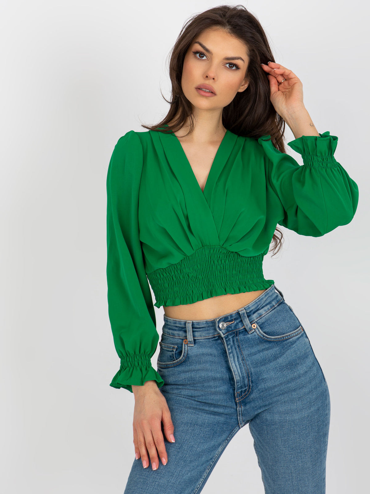 Blouse met Plooien – Groen