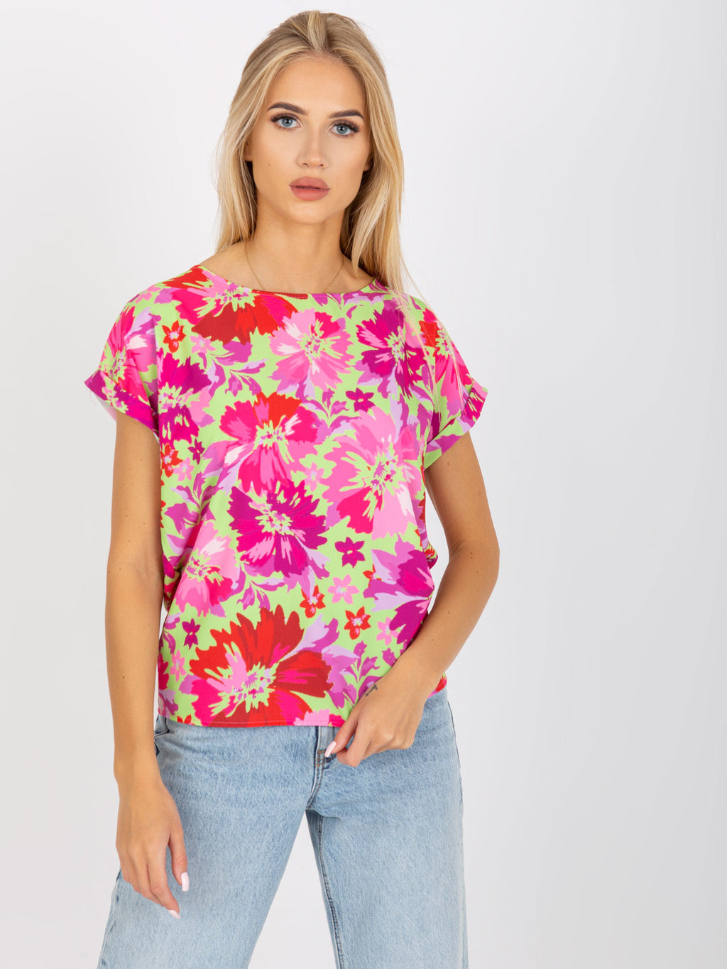 Blouse met Bloemenprint – Roze