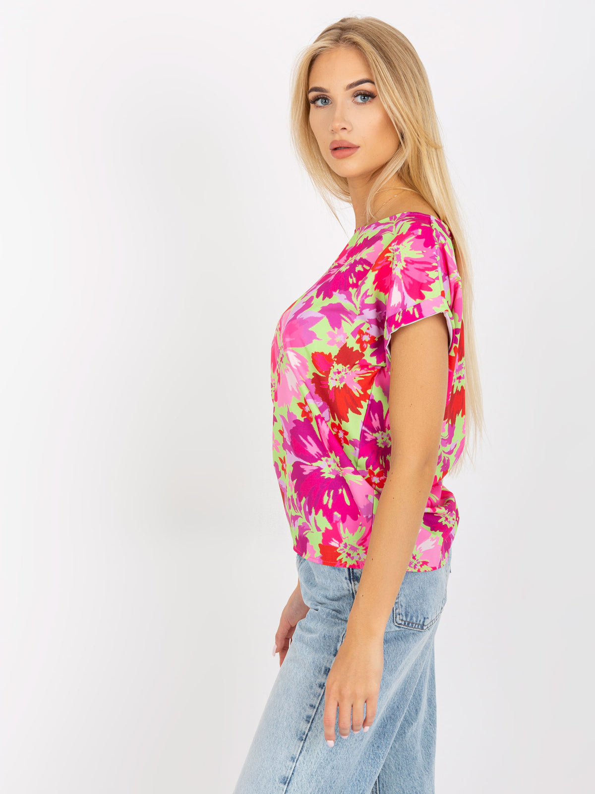 Blouse met Bloemenprint – Roze