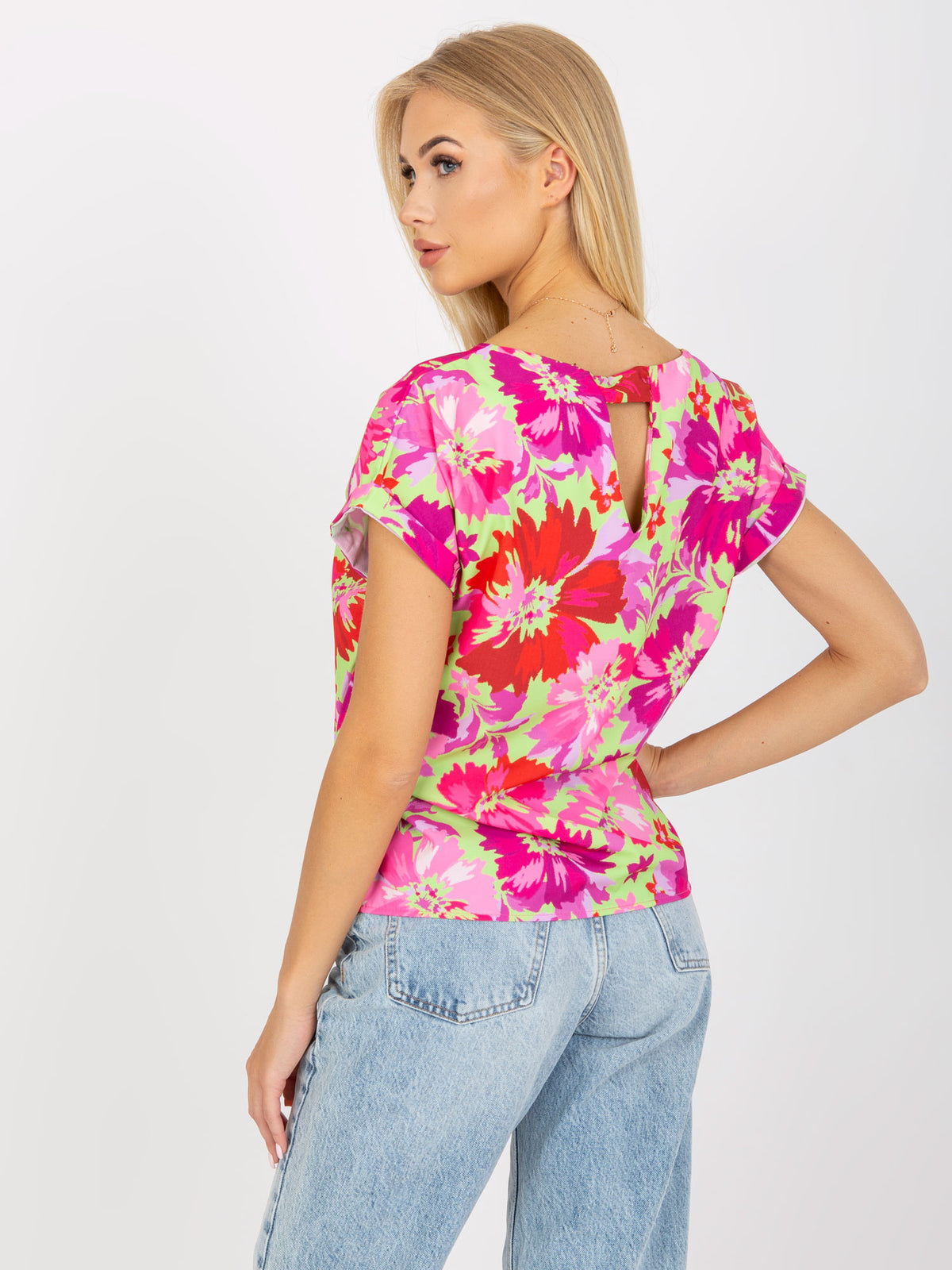 Blouse met Bloemenprint – Roze